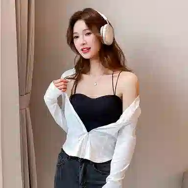 多情猫 薄款带胸垫美背亲肤舒适透气简约抹胸内衣 女款