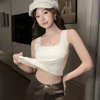 多情猫 轻暖一体式免穿文胸内搭外穿吊带 女款