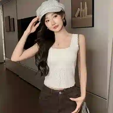 多情猫 轻暖一体式免穿文胸内搭外穿吊带 女款