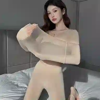 多情猫 玻尿酸美肤肌底衣轻薄打底保暖套装 女款