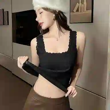 多情猫 轻暖一体式免穿文胸内搭外穿吊带 女款