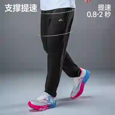 音速猫 速干怪冰感夏季速干冰丝透气健身训练跑步裤运动长裤 男女同款 黑色