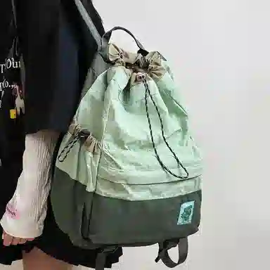 LEXI Nylon Backpack Beige/Green