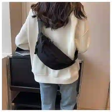 帕克熊 日系轻便男女学生休闲运动 帆布 斜挎包胸包背包腰包运动帆布包单肩包 常规 男女同款情侣款 桔色/米白色/粉色/红色/黑色