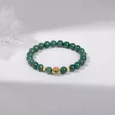 贝戈丽丝 古韵典雅  足金花丝  复古新中式设计风格 轻奢高级 温润雅致 绣球 豆种 翡翠手串 男女同款情侣款