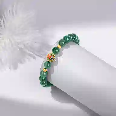 贝戈丽丝 古韵典雅  足金花丝  复古新中式设计风格 轻奢高级 温润雅致 绣球 豆种 翡翠手串 男女同款情侣款