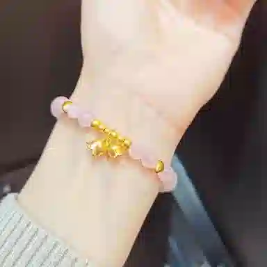 贝戈丽丝 时尚甜美幸运铃兰花手饰 精致温柔高级感 日常佩戴转运珠腕饰 足金 一口价 黄金手串 男女同款情侣款