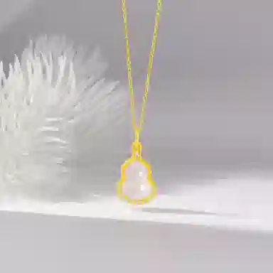 贝戈丽丝 新中式国风吉祥如意福禄双全白月光小葫芦项坠 温润大气清冷感简约显白气质 长辈  #好运天然 玉髓 项链 男女同款情侣款