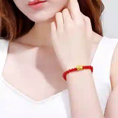贝戈丽丝 小貔貅宝宝手链 经典时尚串珠链 本命年转运珠 玛瑙 玉石手串 女款