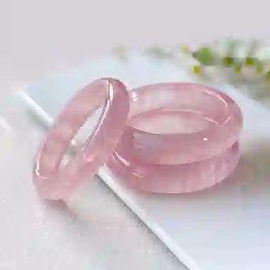 贝戈丽丝 国潮新中式 樱花粉  气质清透浪漫甜美 汉服旗袍搭配 水晶 玉石手镯 女款