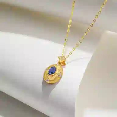 贝戈丽丝 轻奢小众设计  优雅大气  奢华夺目  水滴锁骨链 蓝宝石 项链 男女同款情侣款