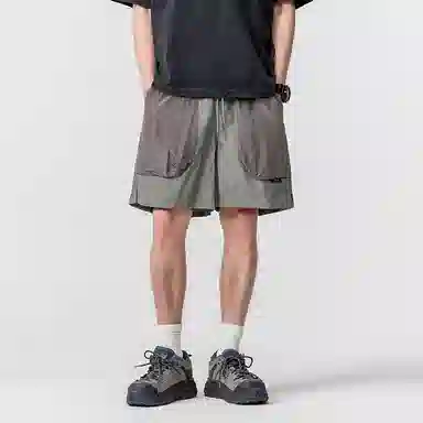 赞仕 户外速干防水拼色宽松轻薄透气机能五分工装短裤 男款