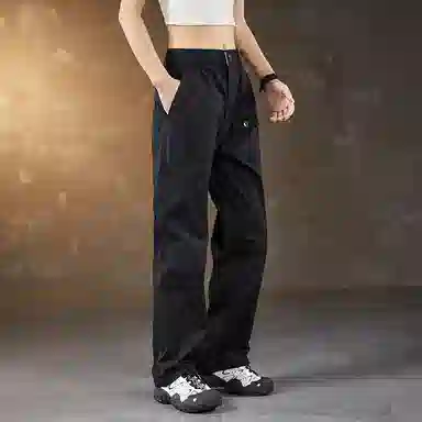 赞仕 机能工装裤直筒纯色百搭宽松潮牌多口袋长裤子休闲裤 男女同款