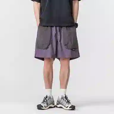 赞仕 户外速干防水拼色宽松轻薄透气机能五分工装短裤 男款