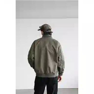 赞仕 美式街头脏脏复古纯色做旧棒球领拉链小众短款飞行夹克外套 男女同款 废土杏