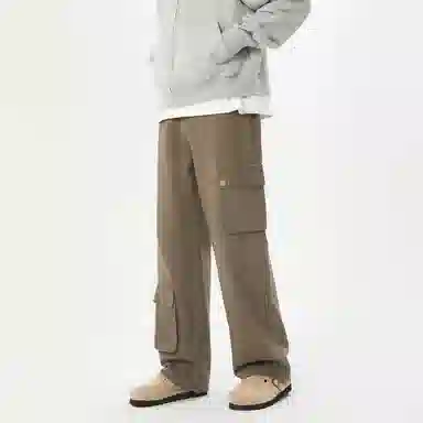 赞仕 美式街头大口袋休闲工装宽松牛仔裤 男女同款 墨韵灰