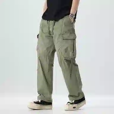 赞仕 美式复古纯色宽松户外直筒工装裤 男款