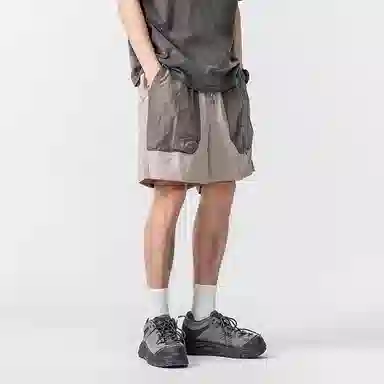 赞仕 户外速干防水拼色宽松轻薄透气机能五分工装短裤 男款