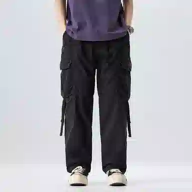 赞仕 美式复古纯色宽松户外直筒工装裤 男款