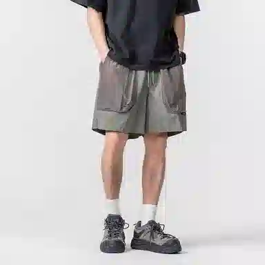 赞仕 户外速干防水拼色宽松轻薄透气机能五分工装短裤 男款