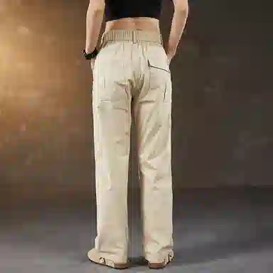 赞仕 机能工装裤直筒纯色百搭宽松潮牌多口袋长裤子休闲裤 男女同款