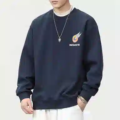赞仕 美式字母刺绣连帽宽松休闲套头长袖卫衣 男女同款