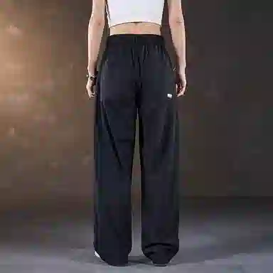 赞仕 纯色宽松中腰直筒长裤休闲裤 男女同款