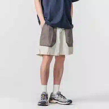 赞仕 户外速干防水拼色宽松轻薄透气机能五分工装短裤 男款