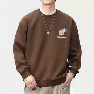 赞仕 美式字母刺绣连帽宽松休闲套头长袖卫衣 男女同款