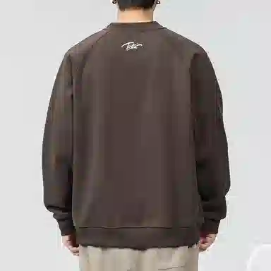 赞仕 重磅宽松亨利领插肩长袖卫衣 男女同款