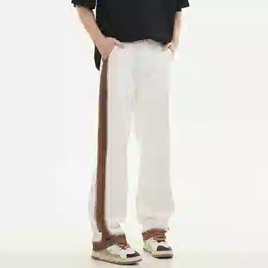 赞仕 日系复古重磅百搭高街阔腿宽松直筒牛仔裤 男女同款 白色