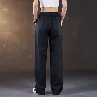 赞仕 透气舒适简约百搭通勤宽松直筒休闲裤 男女同款