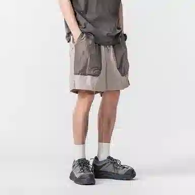 赞仕 户外速干防水拼色宽松轻薄透气机能五分工装短裤 男款