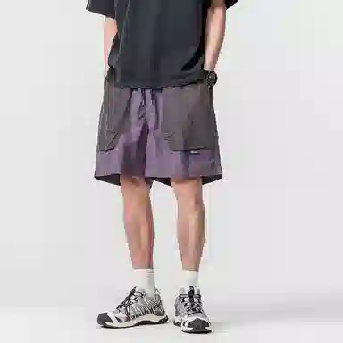 赞仕 户外速干防水拼色宽松轻薄透气机能五分工装短裤 男款