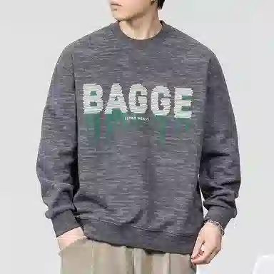 赞仕 字母印花宽松简约卫衣 男女同款 深灰色