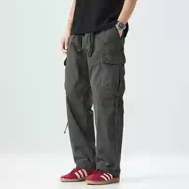 赞仕 美式复古纯色宽松户外直筒工装裤 男款