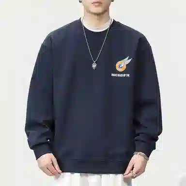 赞仕 美式字母刺绣连帽宽松休闲套头长袖卫衣 男女同款