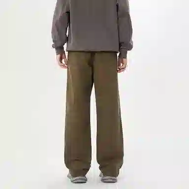 赞仕 美式小众纯色直筒百搭简约休闲牛仔裤 男女同款 醇香咖色