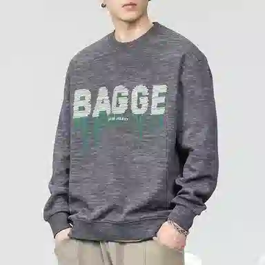 赞仕 字母印花宽松简约卫衣 男女同款 深灰色