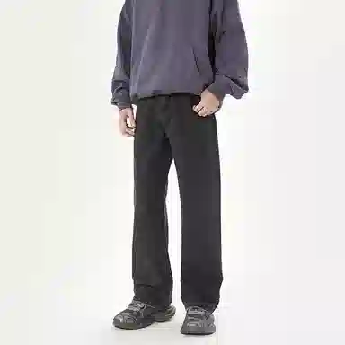 赞仕 美式直筒小众经典纯色简约长裤牛仔裤 男女同款 雅致灰