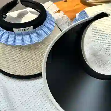 杨同学 空顶黑胶 草编 防晒帽 女款