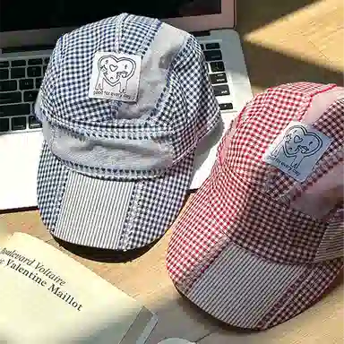 杨同学 爱心平顶帽 聚酯纤维 鸭舌帽 男女同款情侣款