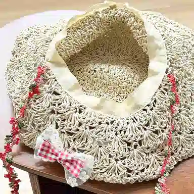 杨同学 夏休闲度假草帽 纸草 防晒帽 女款