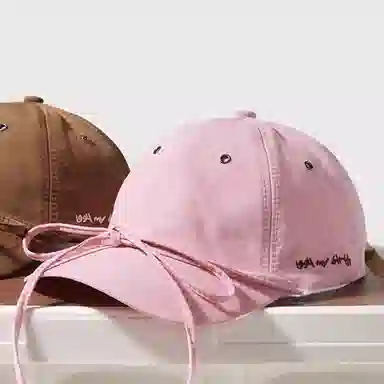 杨同学 宽帽檐大头围系带 棉 鸭舌帽 女款