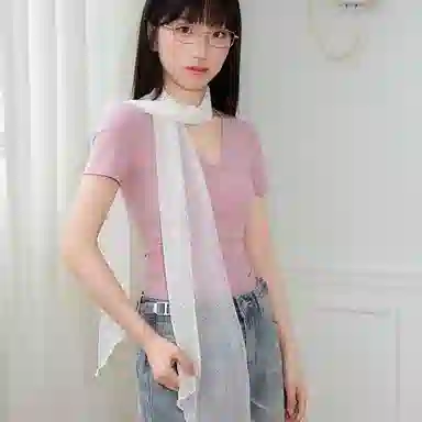 杨同学 春夏雪纺波点涤纶 丝巾 女款