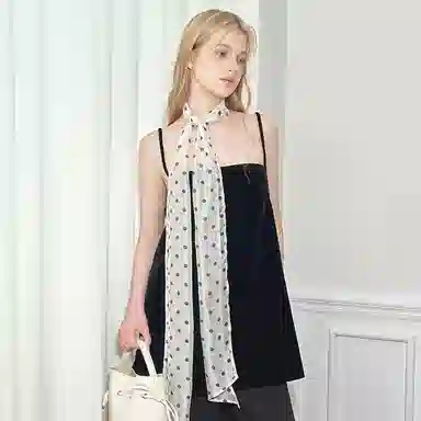 杨同学 波点印花 聚酯纤维 丝巾 女款