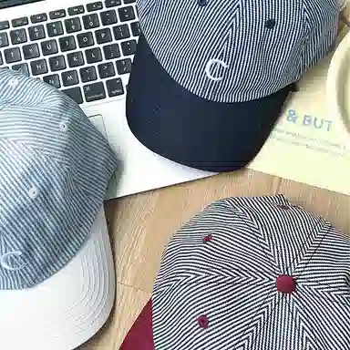 杨同学 小清新条纹杨同学 棉 鸭舌帽 男女同款情侣款