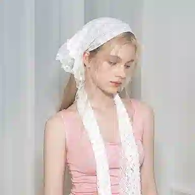 杨同学 复古气质蕾丝三角 棉 头巾 女款
