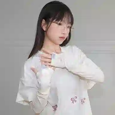 杨同学 小众蝴蝶结图案冰袖 仿锦纶 防晒袖 女款