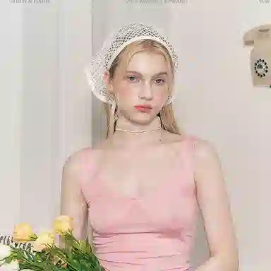 杨同学 法式针织镂空 涤纶 头巾 女款